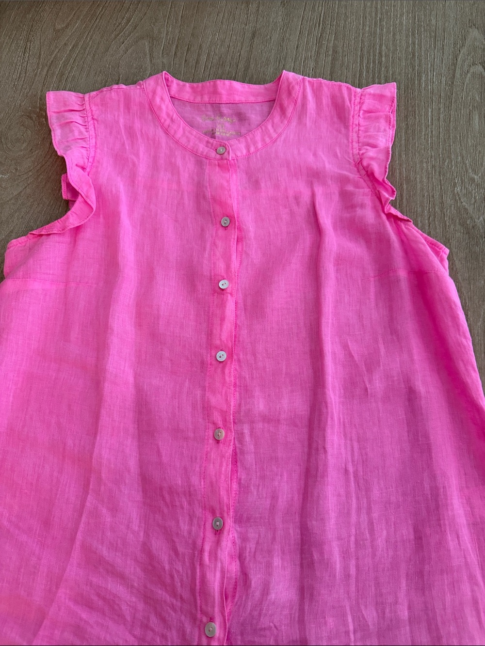 Lilly Pulitzer Hot Pink Sleeveless Button-Front Tank